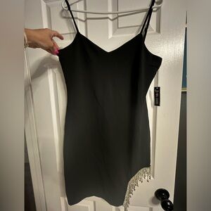 Rhinestone Fringe Embellished Mini Dress